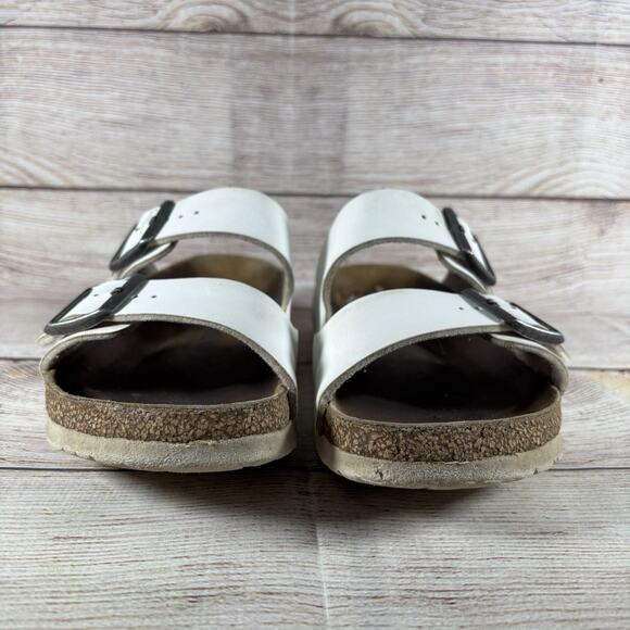 Birkenstock Arizona White Leather Womens Size EU 39 Womens 8.5 Mens 6.5 Narrow - Picture 2 of 12